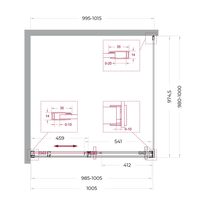 Душевой уголок BelBagno SOFT_CLOSE-1-A-1-100-C-GM