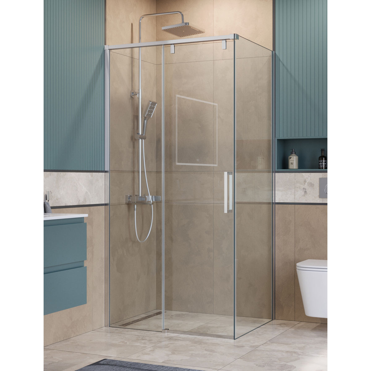 Душевой уголок BelBagno SOFT_CLOSE-1-AH-1-100/80-C-Cr