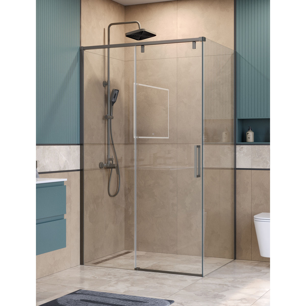 Душевой уголок BelBagno SOFT_CLOSE-1-AH-1-110/100-C-GM