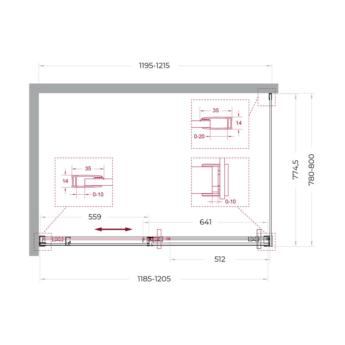 Душевой уголок BelBagno SOFT_CLOSE-1-AH-1-120/80-C-Cr