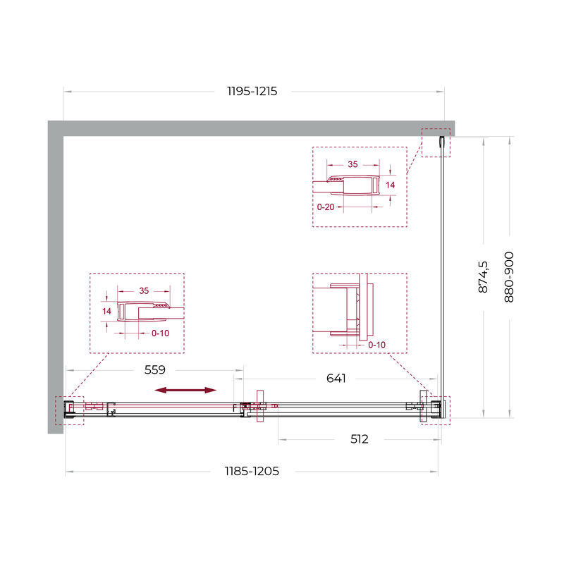 Душевой уголок BelBagno SOFT_CLOSE-1-AH-1-120/90-C-GM