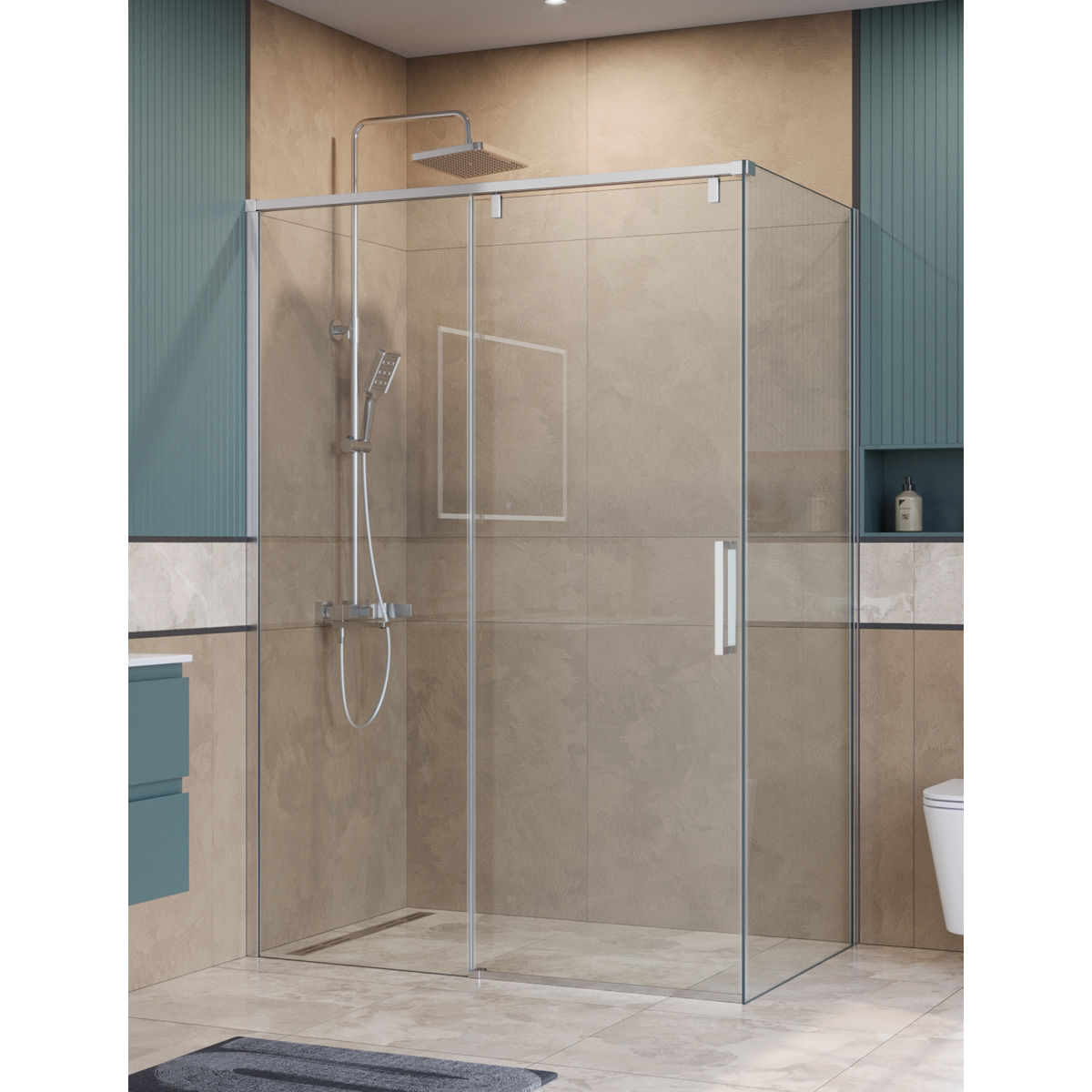 Душевой уголок BelBagno SOFT_CLOSE-1-AH-1-130/90-C-Cr