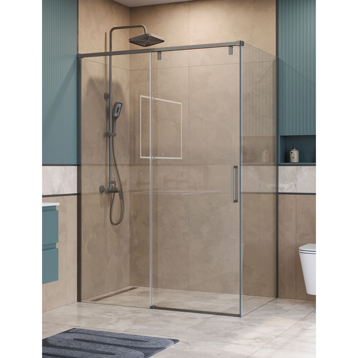 Душевой уголок BelBagno SOFT_CLOSE-1-AH-1-140/100-C-GM