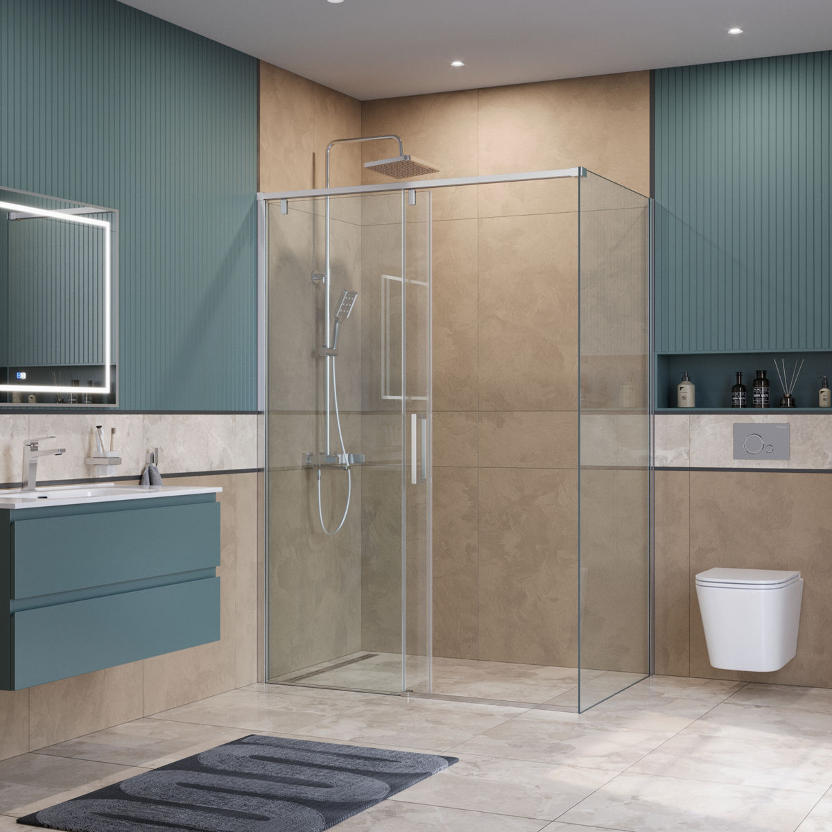 Душевой уголок BelBagno SOFT_CLOSE-1-AH-1-140/80-C-Cr