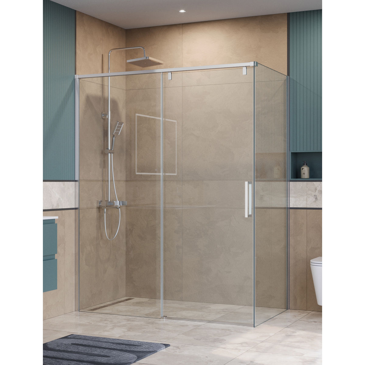 Душевой уголок BelBagno SOFT_CLOSE-1-AH-1-150/100-C-Cr
