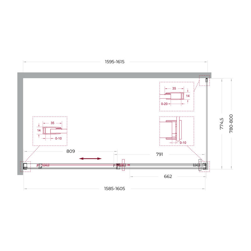 Душевой уголок BelBagno SOFT_CLOSE-1-AH-1-160/80-C-Cr