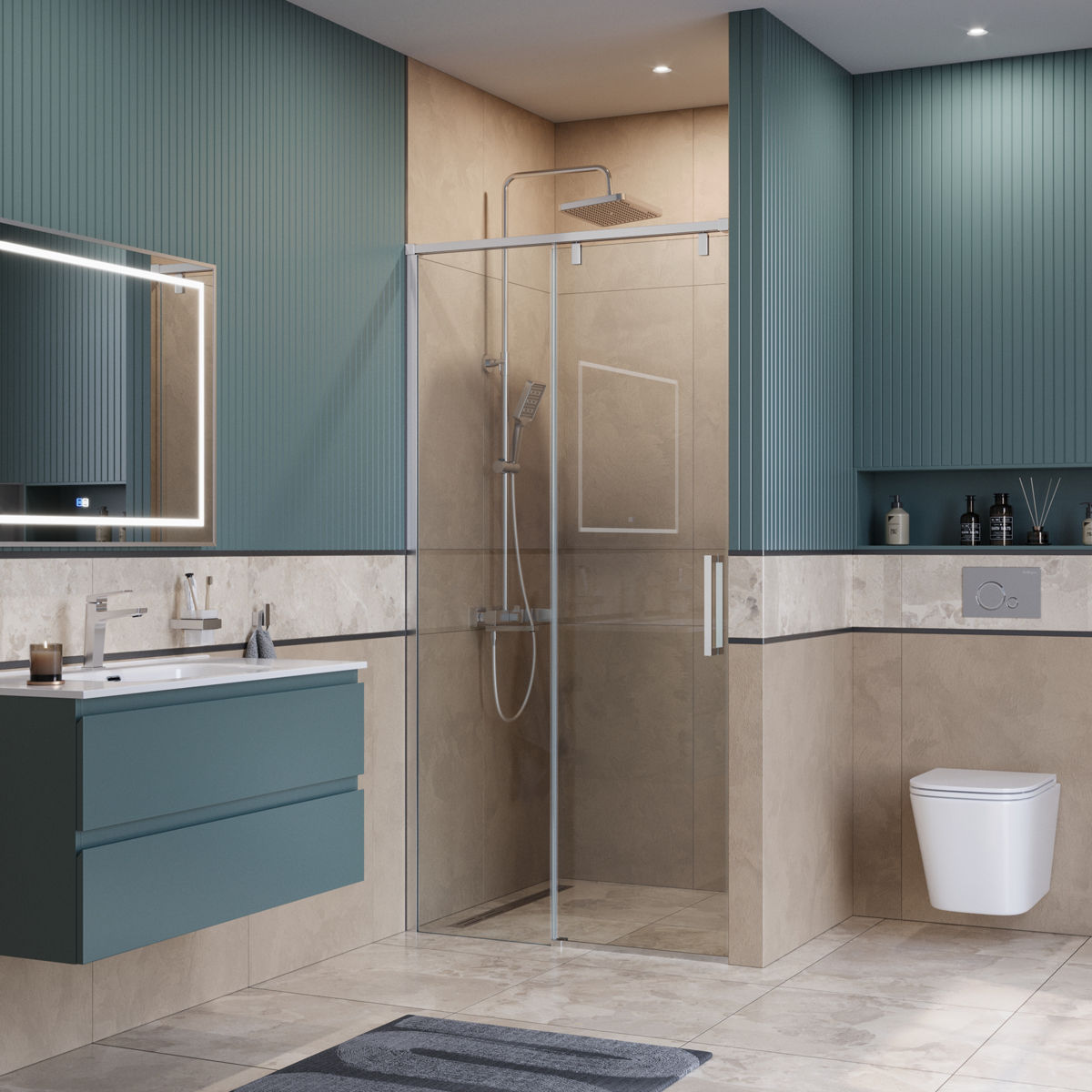 Душевая дверь BelBagno SOFT_CLOSE-1-BF-1-100-C-Cr