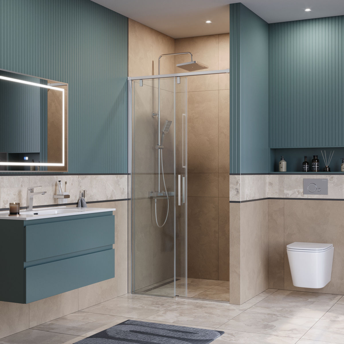Душевая дверь BelBagno SOFT_CLOSE-1-BF-1-100-C-Cr