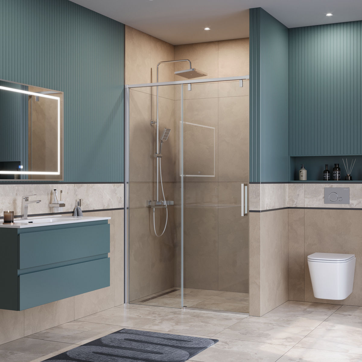 Душевая дверь BelBagno SOFT_CLOSE-1-BF-1-130-C-Cr