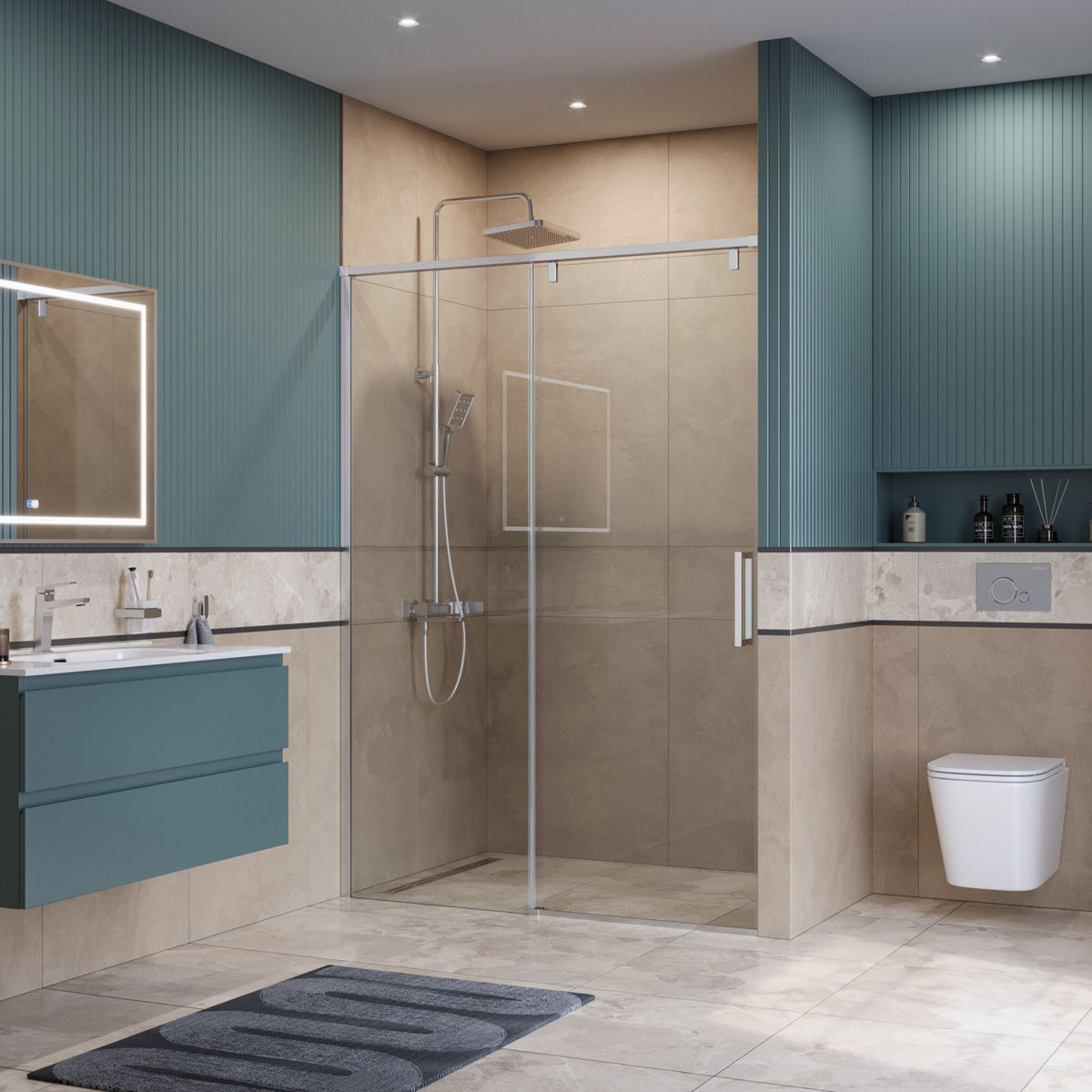 Душевая дверь BelBagno SOFT_CLOSE-1-BF-1-140-C-Cr