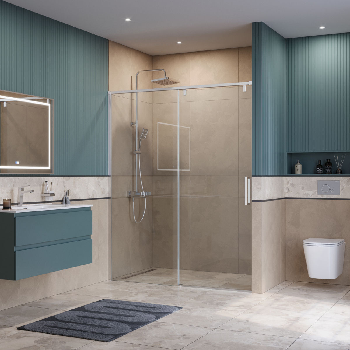 Душевая дверь BelBagno SOFT_CLOSE-1-BF-1-150-C-Cr
