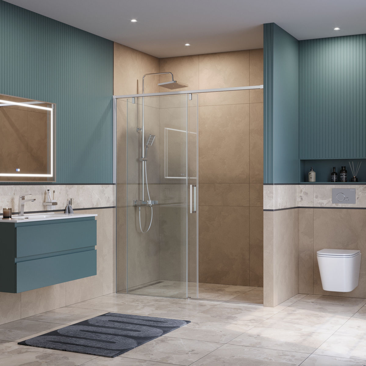 Душевая дверь BelBagno SOFT_CLOSE-1-BF-1-150-C-Cr
