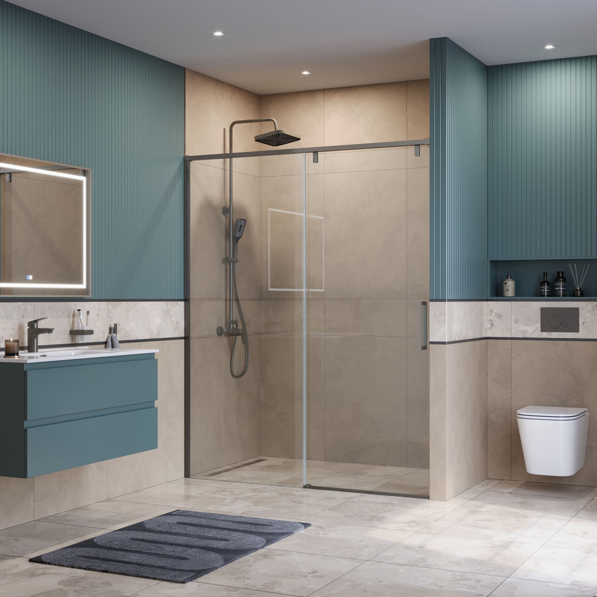Душевая дверь BelBagno SOFT_CLOSE-1-BF-1-150-C-GM
