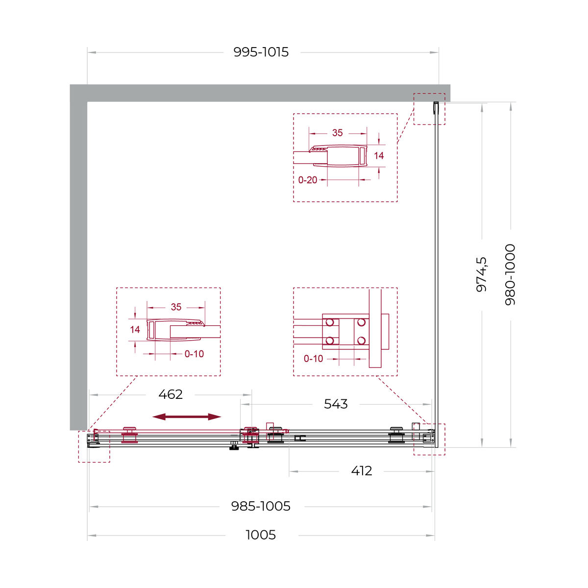 Душевой уголок BelBagno SOFT_CLOSE-2-A-1-100-C-Cr