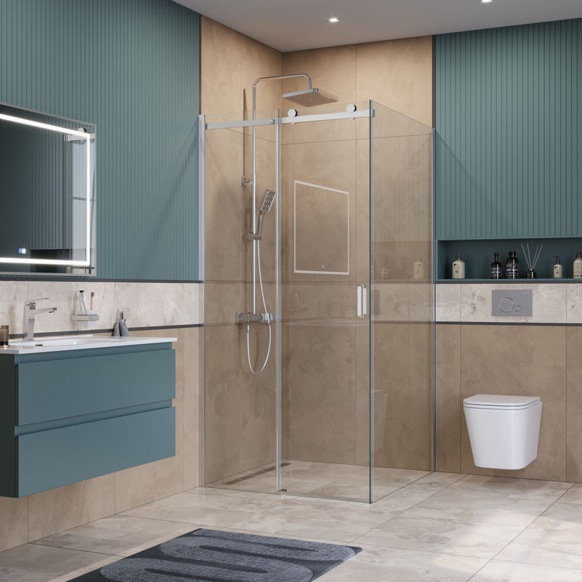 Душевой уголок BelBagno SOFT_CLOSE-2-A-1-100-C-Cr