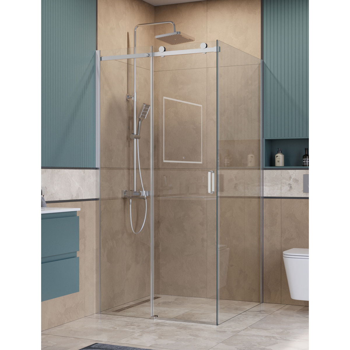 Душевой уголок BelBagno SOFT_CLOSE-2-A-1-100-C-Cr