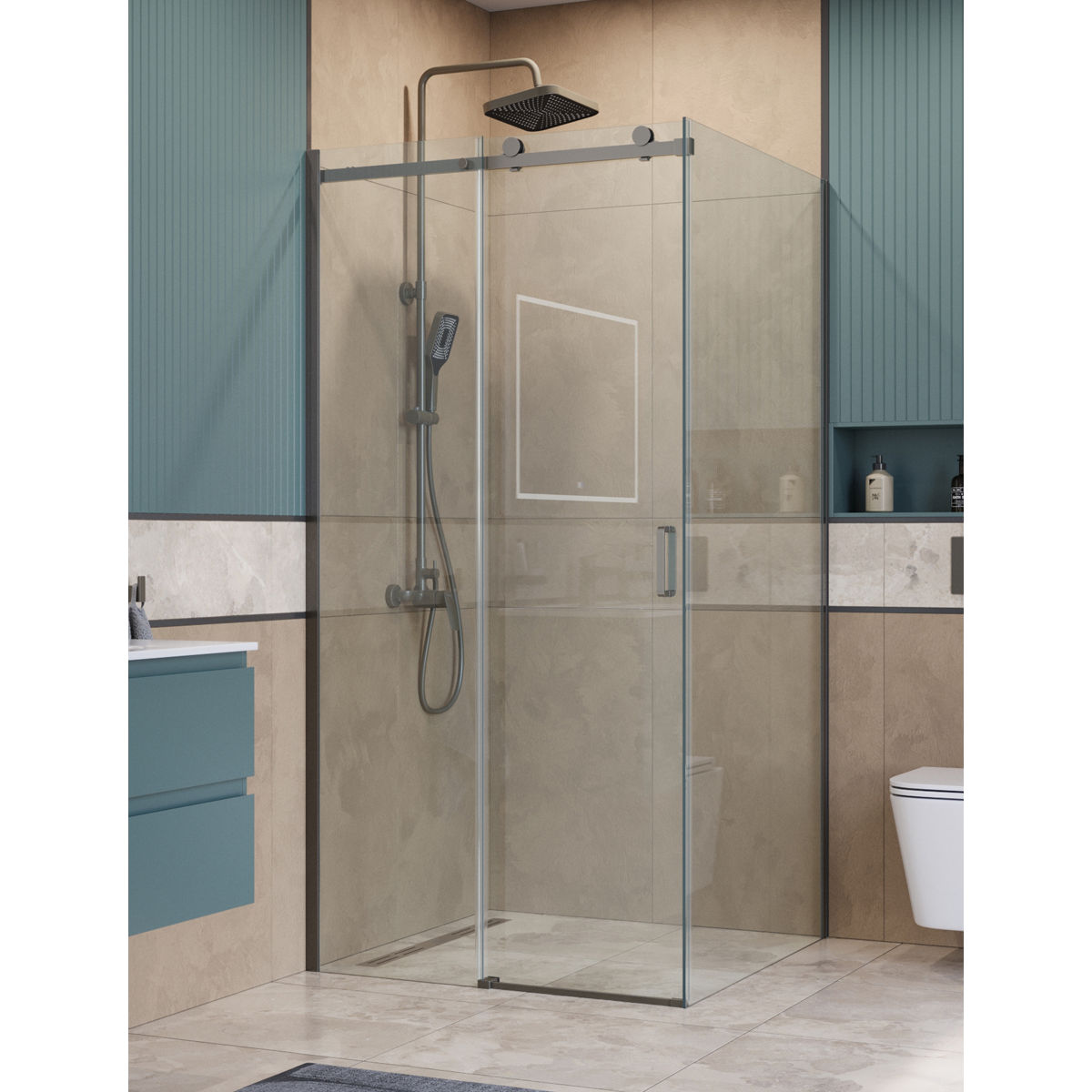 Душевой уголок BelBagno SOFT_CLOSE-2-A-1-100-C-GM