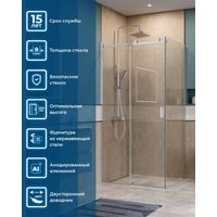 Душевой уголок BelBagno SOFT_CLOSE-2-AH-1-100/80-C-Cr — 2