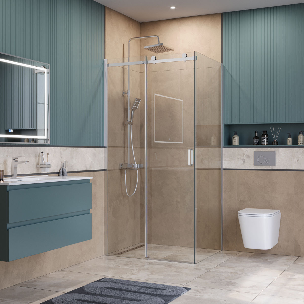 Душевой уголок BelBagno SOFT_CLOSE-2-AH-1-110/100-C-Cr