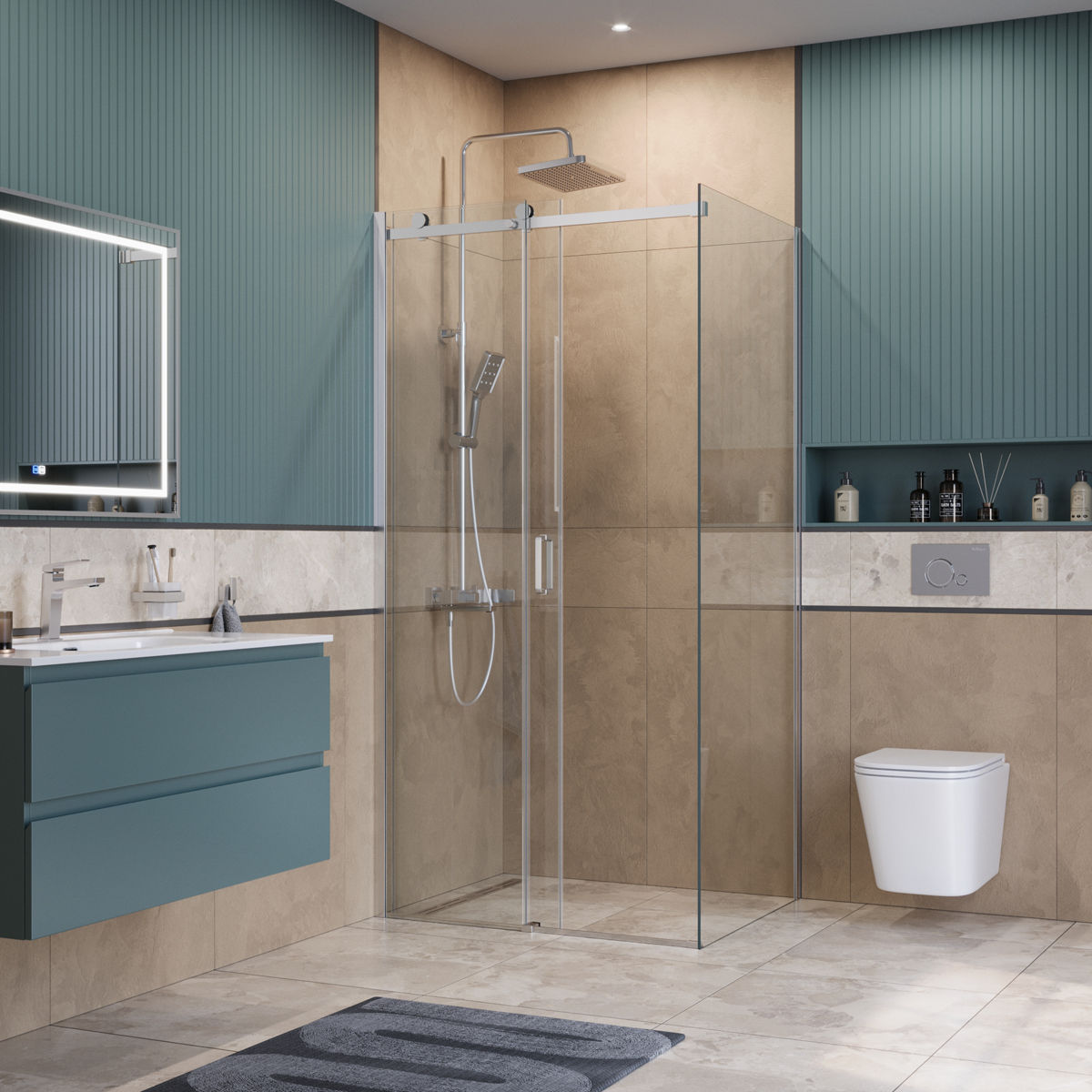Душевой уголок BelBagno SOFT_CLOSE-2-AH-1-110/100-C-Cr