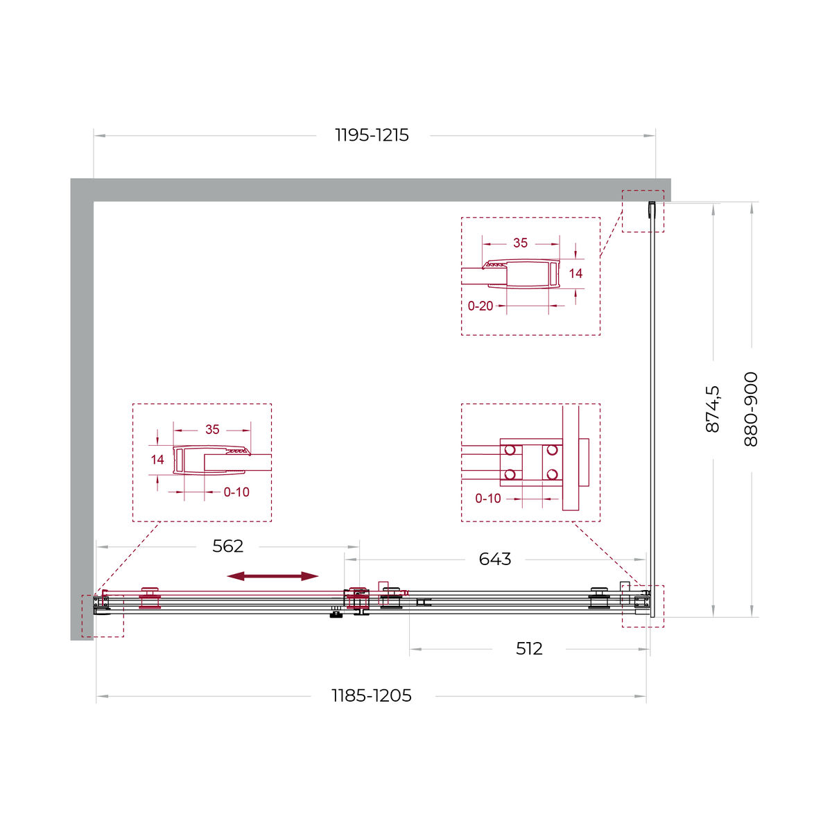 Душевой уголок BelBagno SOFT_CLOSE-2-AH-1-120/90-C-Cr