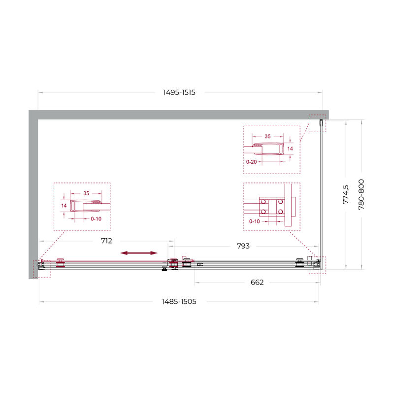 Душевой уголок BelBagno SOFT_CLOSE-2-AH-1-150/80-C-Cr