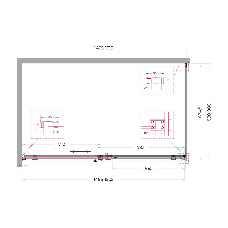 Душевой уголок BelBagno SOFT_CLOSE-2-AH-1-150/90-C-Cr