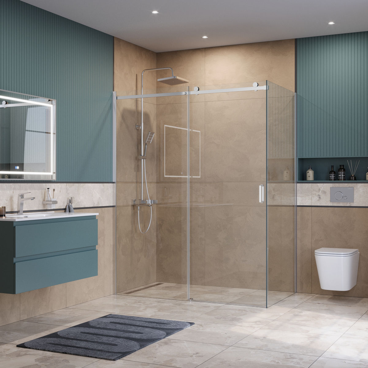 Душевой уголок BelBagno SOFT_CLOSE-2-AH-1-160/100-C-Cr