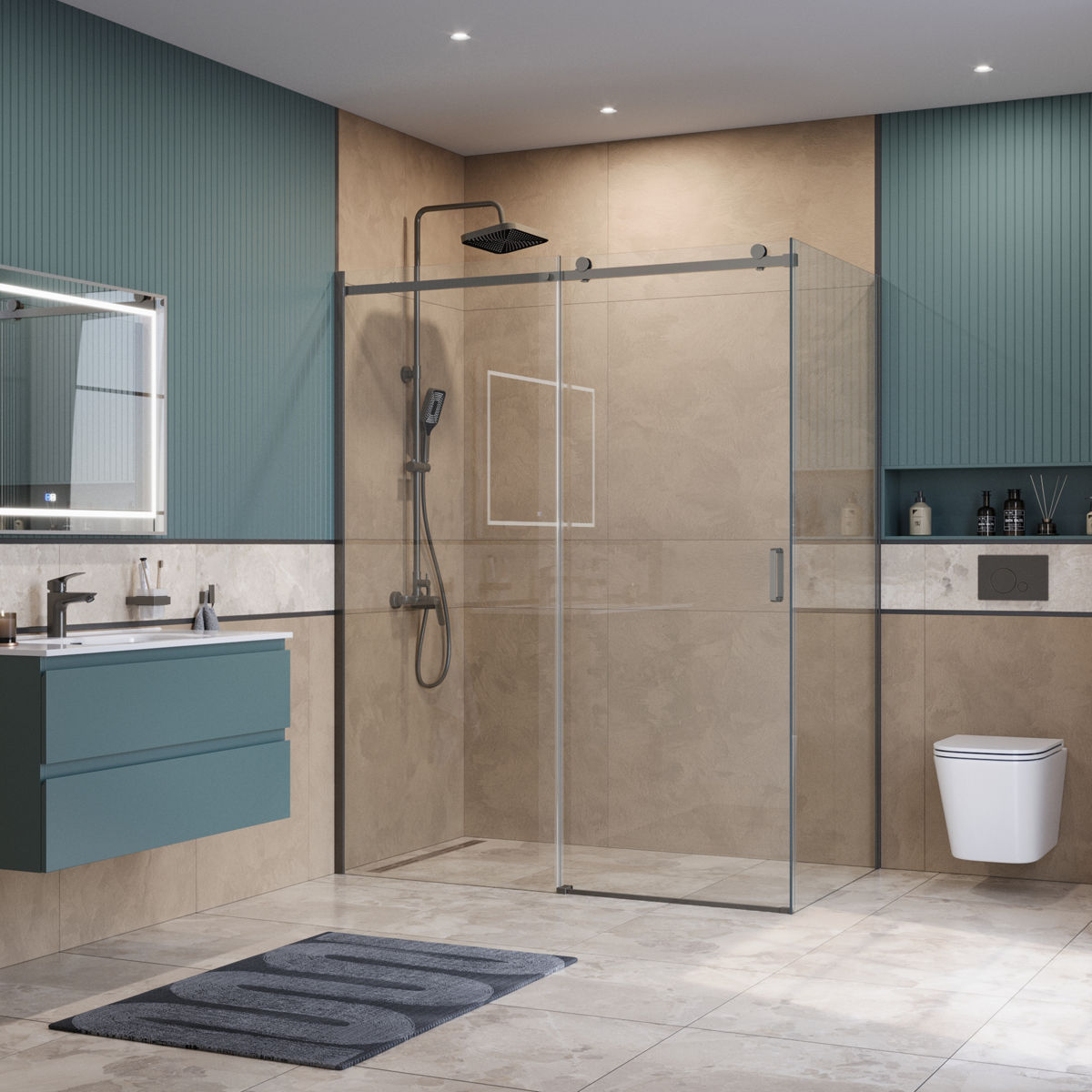 Душевой уголок BelBagno SOFT_CLOSE-2-AH-1-160/90-C-GM