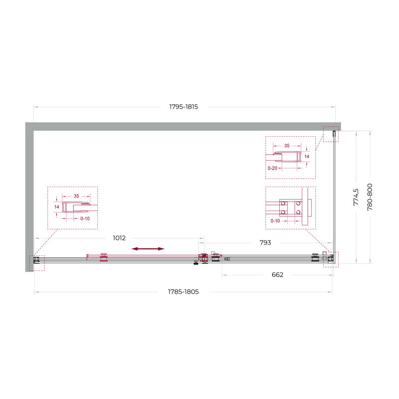 Душевой уголок BelBagno SOFT_CLOSE-2-AH-1-180/80-C-Cr