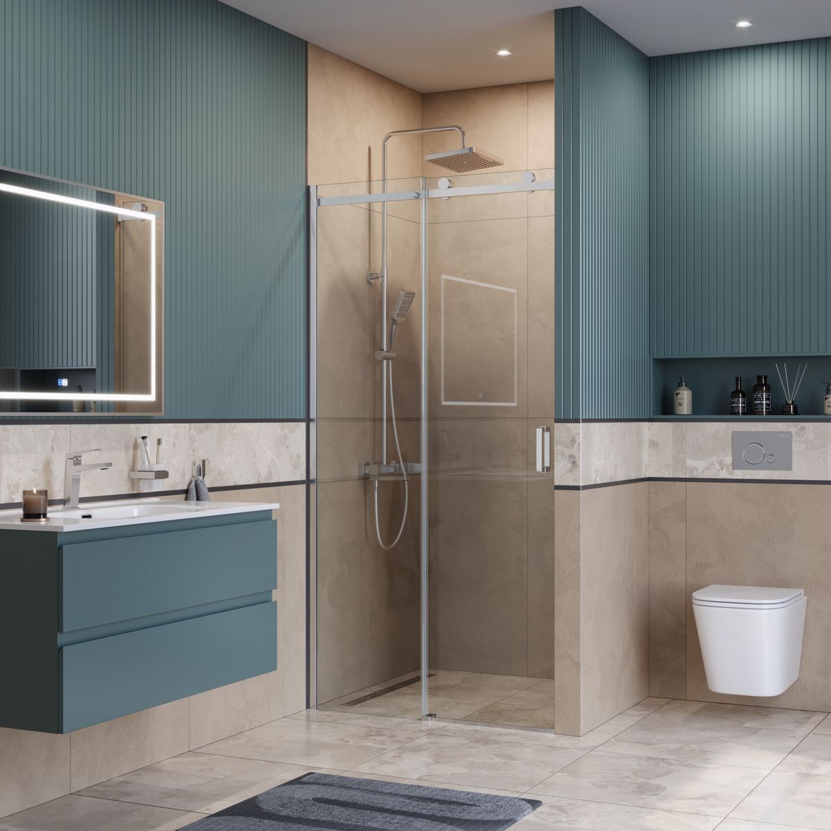 Душевая дверь BelBagno SOFT_CLOSE-2-BF-1-100-C-Cr
