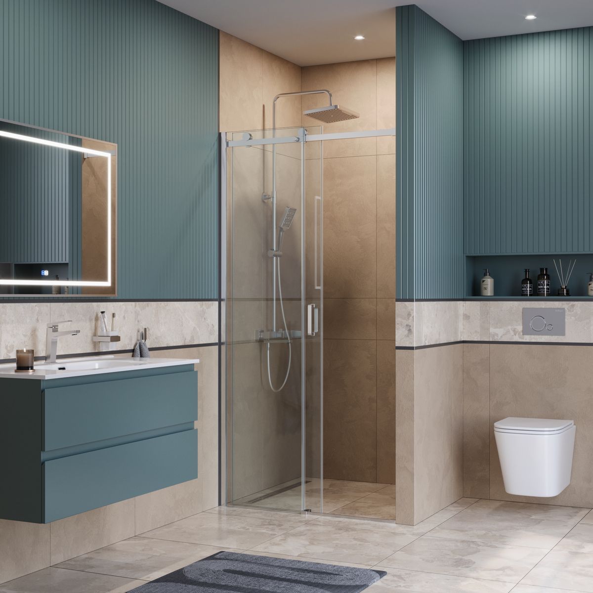 Душевая дверь BelBagno SOFT_CLOSE-2-BF-1-100-C-Cr