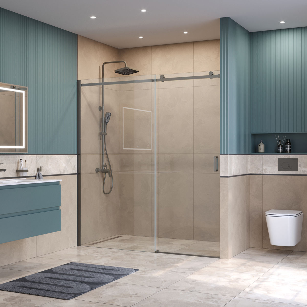 Душевая дверь BelBagno SOFT_CLOSE-2-BF-1-180-C-GM