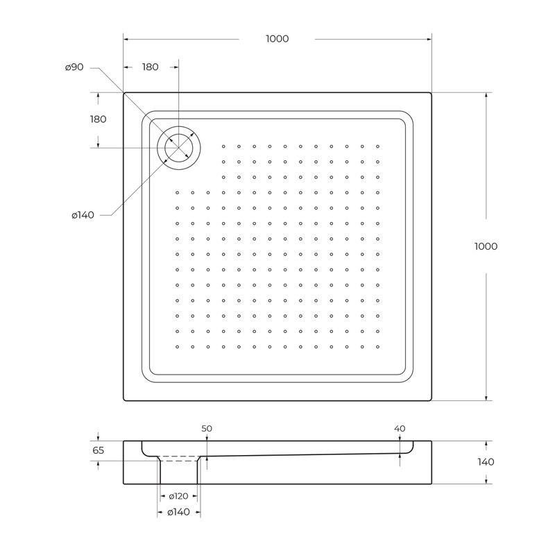 Душевой поддон BelBagno TRAY-BB-A-100-15-W акриловый