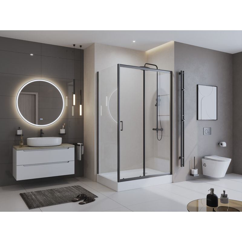 Душевой поддон BelBagno TRAY-BB-AH-100/80-15-W-L акриловый