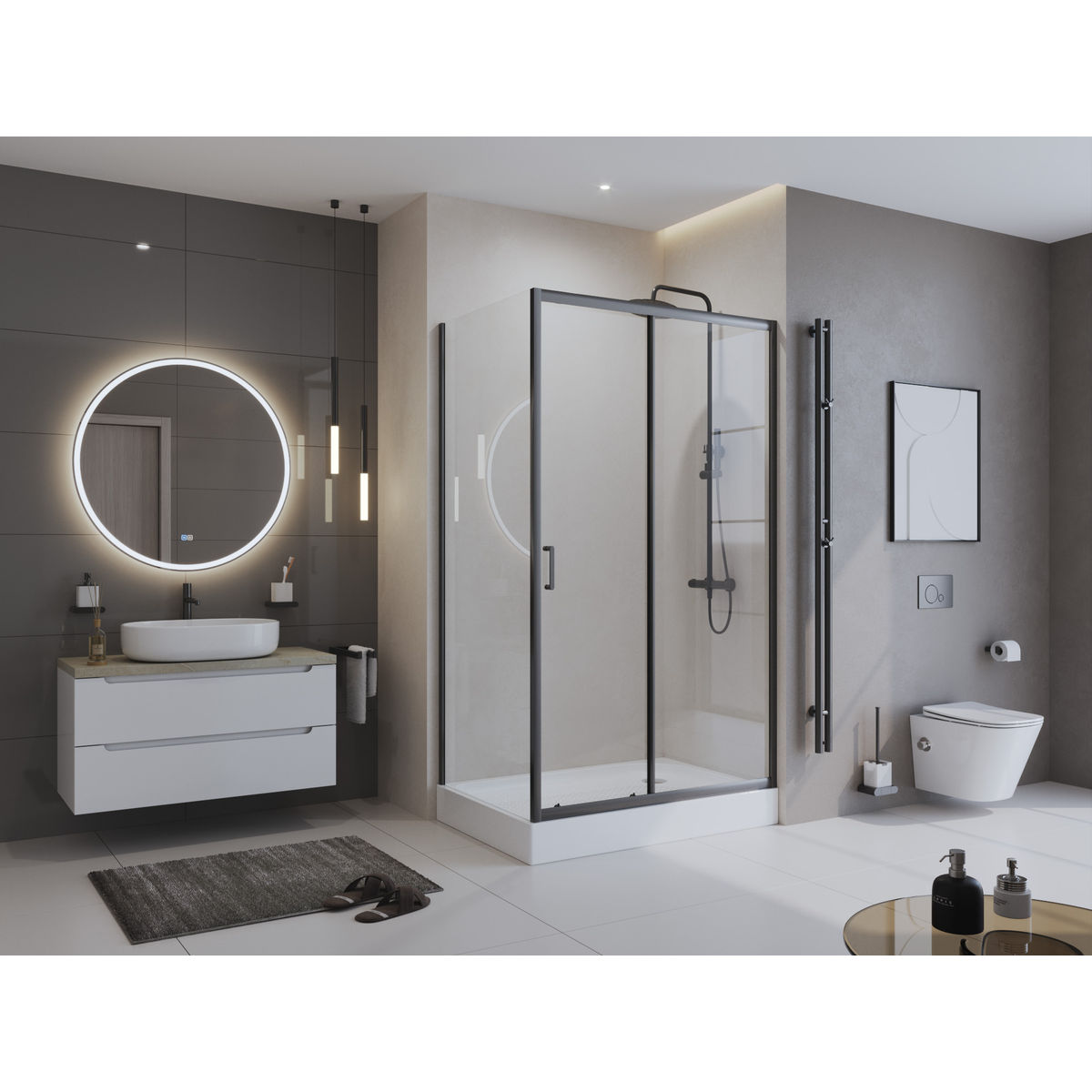 Акриловый поддон BelBagno TRAY-BB-AH-100/80-15-W-R