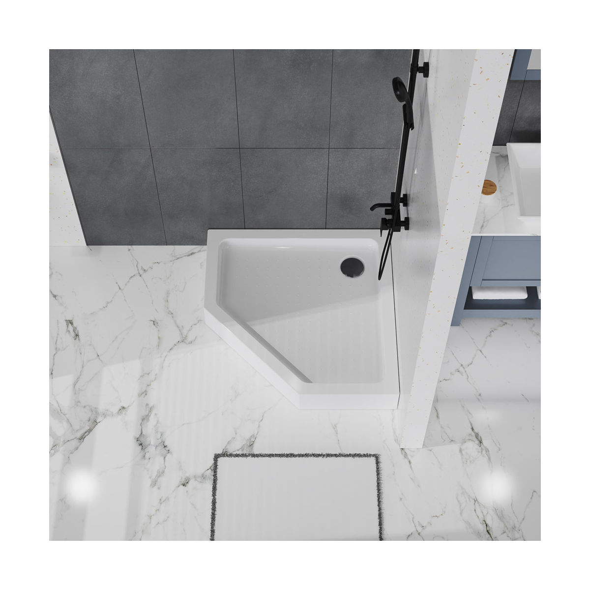 Акриловый поддон BelBagno TRAY-BB-P-90-15-W
