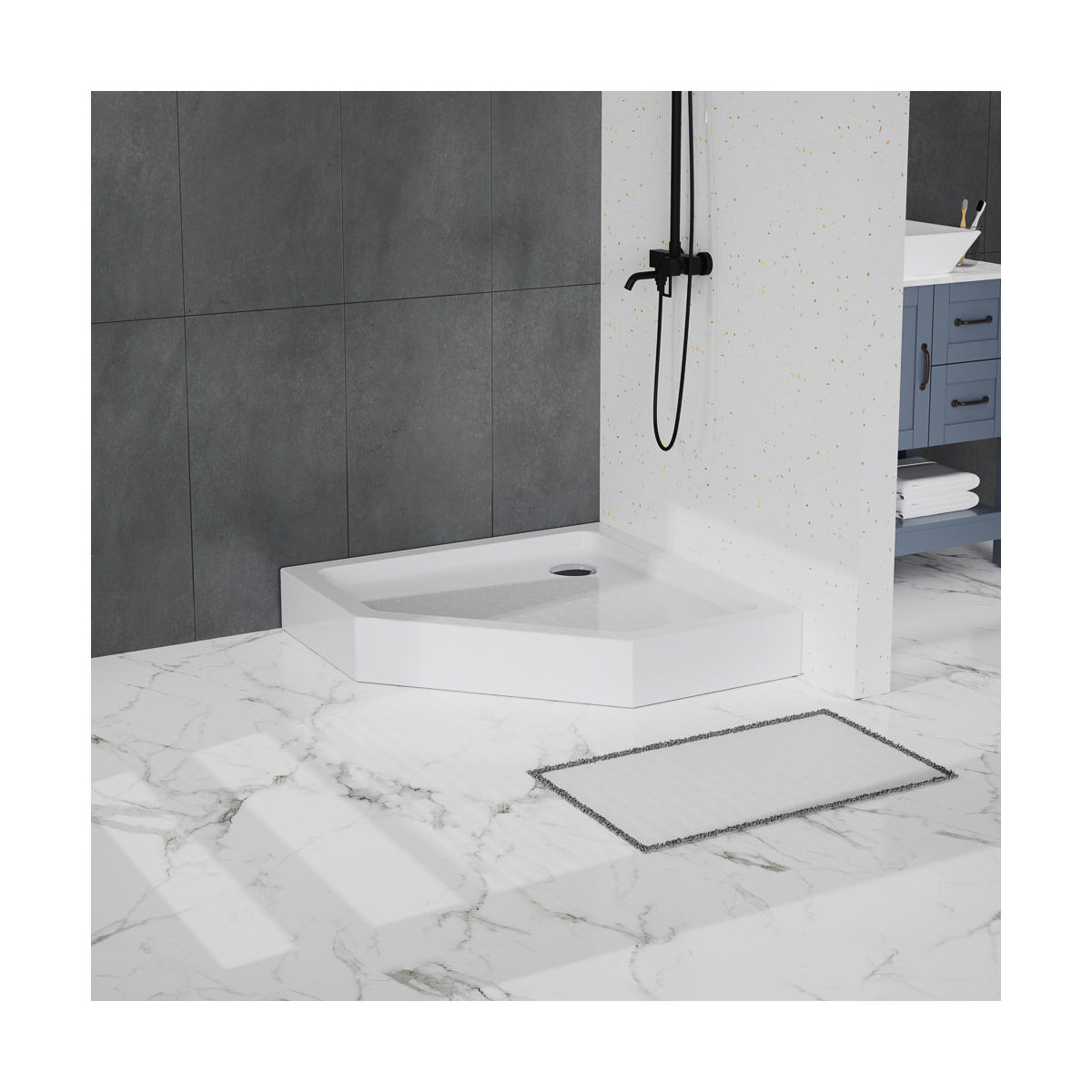 Акриловый поддон BelBagno TRAY-BB-P-90-15-W