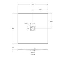 Душевой поддон BelBagno UNO TRAY-MR-UNO-A-80-35-W-CR из искусственного мрамора с сифоном — 7