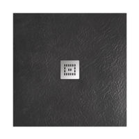 Душевой поддон BelBagno UNO TRAY-MR-UNO-A-90-35-NERO-CR из искусственного мрамора с сифоном — 2