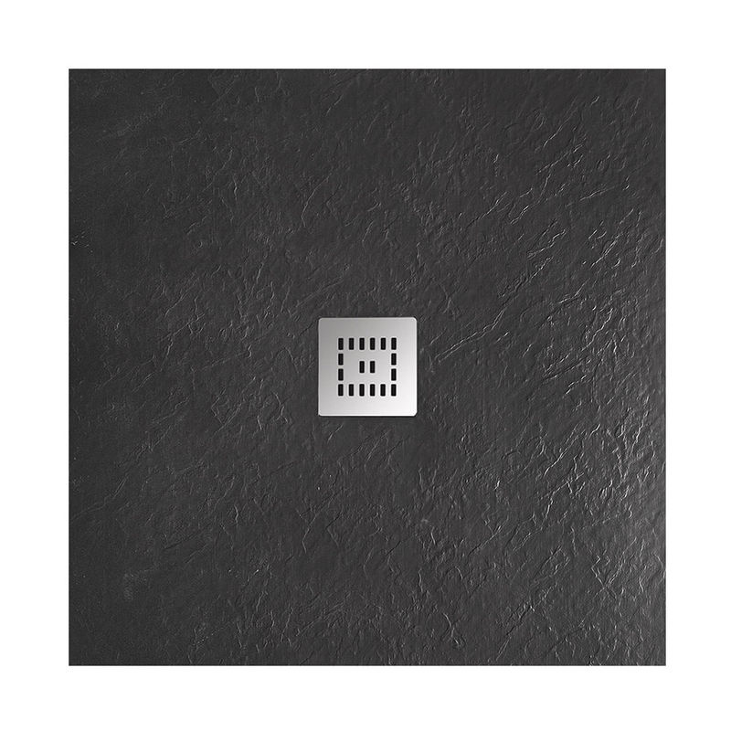 Душевой поддон BelBagno UNO TRAY-MR-UNO-A-90-35-NERO-CR из искусственного мрамора с сифоном