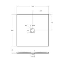 Душевой поддон BelBagno UNO TRAY-MR-UNO-A-90-35-NERO-CR из искусственного мрамора с сифоном — 7