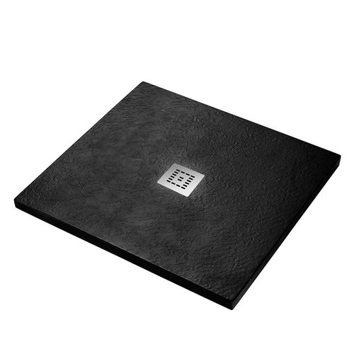 Душевой поддон BelBagno UNO TRAY-MR-UNO-A-90-35-NERO-CR из искусственного мрамора с сифоном