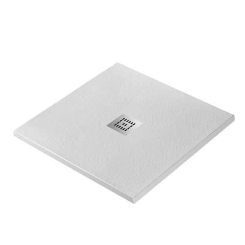 Душевой поддон BelBagno UNO TRAY-MR-UNO-A-90-35-W-CR из искусственного мрамора с сифоном