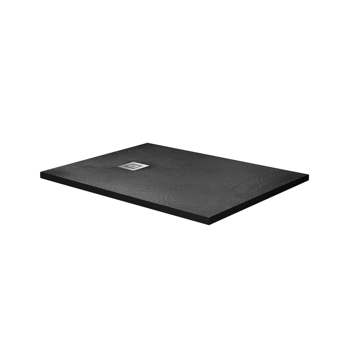 Душевой поддон из искусственного мрамора в комплекте с сифоном BelBagno UNO TRAY-MR-UNO-AH-120/80-35-NERO-CR