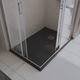 Душевой поддон из искусственного мрамора в комплекте с сифоном BelBagno UNO TRAY-MR-UNO-AH-120/80-35-NERO-CR