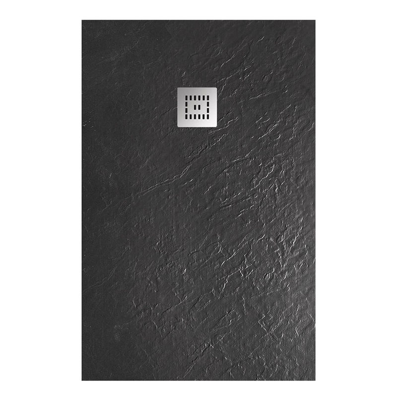 Душевой поддон BelBagno UNO TRAY-MR-UNO-AH-120/90-35-NERO-CR из искусственного мрамора с сифоном