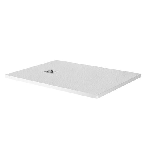 Душевой поддон BelBagno UNO TRAY-MR-UNO-AH-140/90-35-W-CR из искусственного мрамора с сифоном