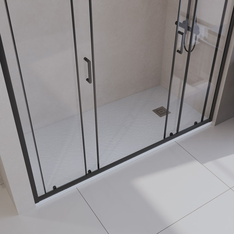 Душевой поддон BelBagno UNO TRAY-MR-UNO-AH-170/70-35-W-CR из искусственного мрамора с сифоном