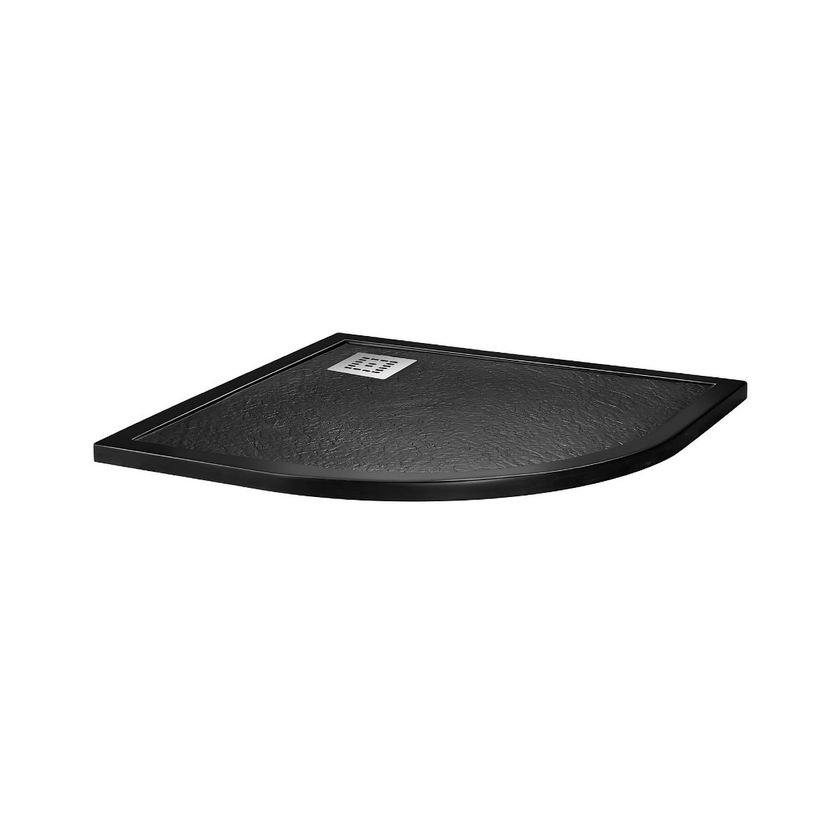 Душевой поддон из искусственного мрамора в комплекте с сифоном BelBagno UNO TRAY-MR-UNO-R-90-550-35-NERO-CR